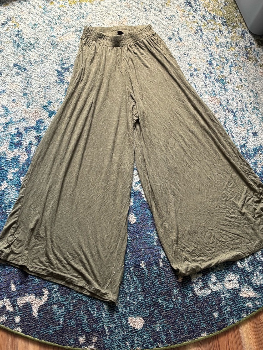 Wide Leg Olive Green Palazo Pants